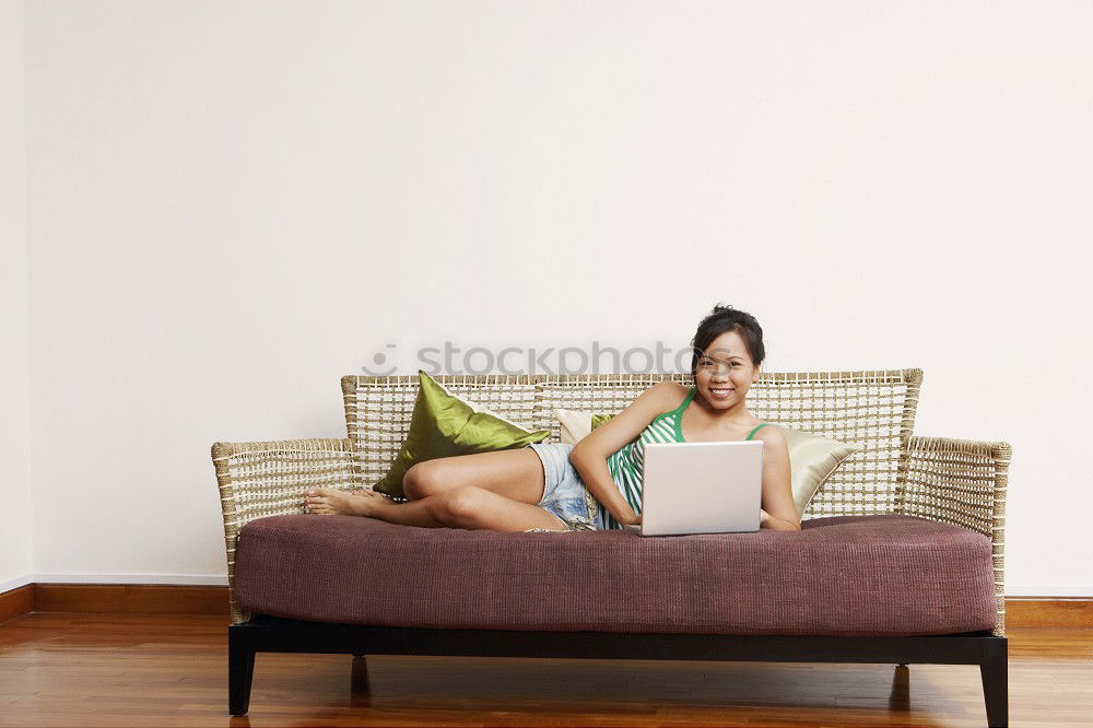 Similar – Image, Stock Photo Young black lady sleeping on sofa at home