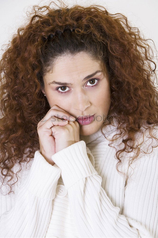 Similar – Beautiful redhead woman with thoughtful pose