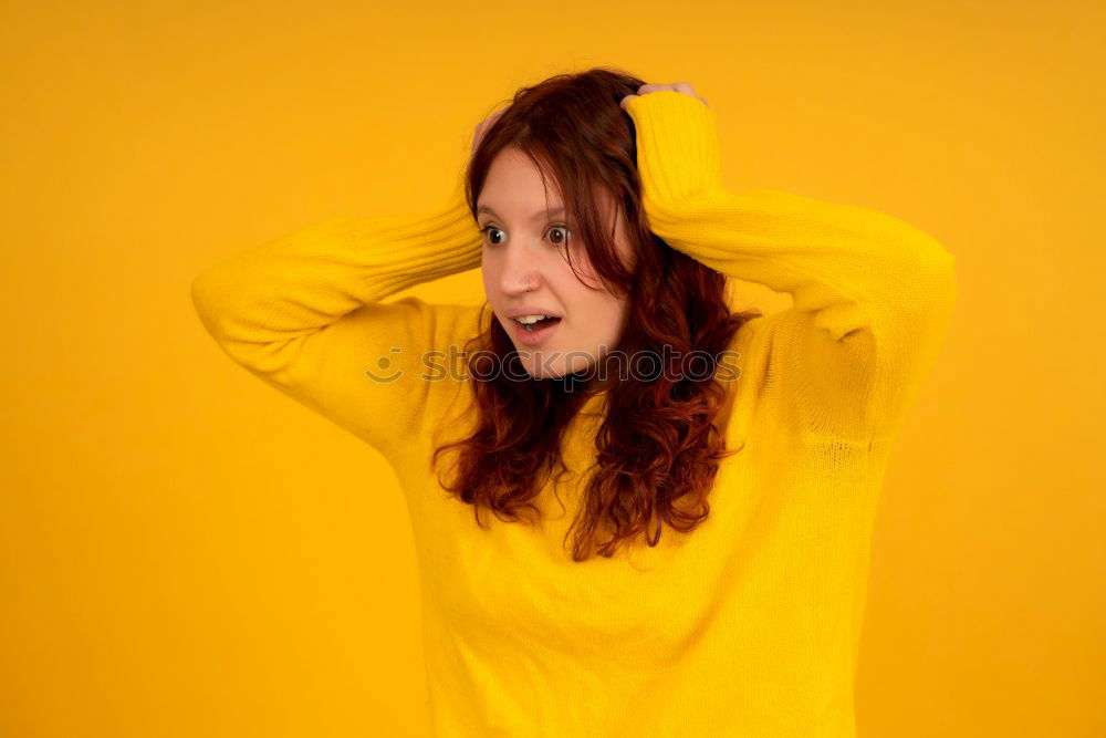 Similar – Image, Stock Photo Blonde woman with yellow woollen sweater