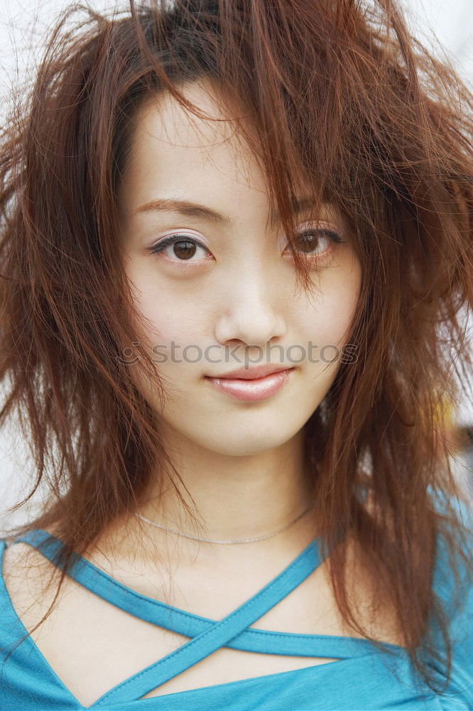 Similar – Image, Stock Photo Young Asian woman with posing in studio with hat