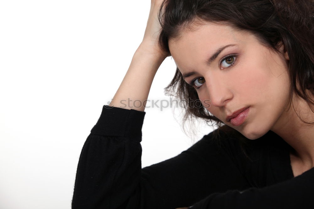 Similar – Young beautiful girl looking anxious