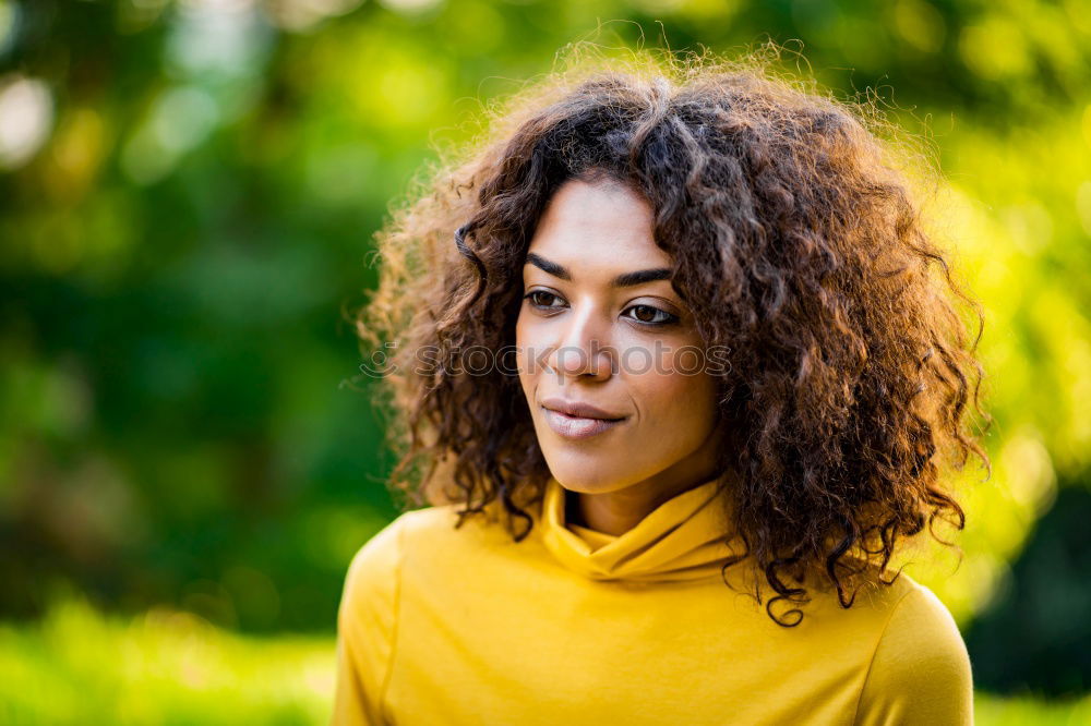 Similar – Image, Stock Photo cheerful black afro woman outdoors