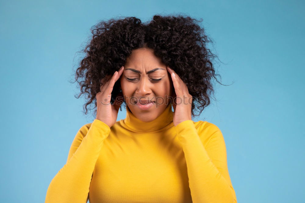 Similar – Portrait of beautiful afro woman covering her face.