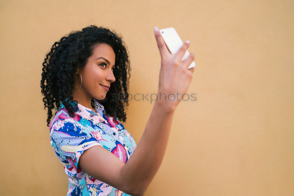 Similar – Image, Stock Photo Young casual woman using her smartphone