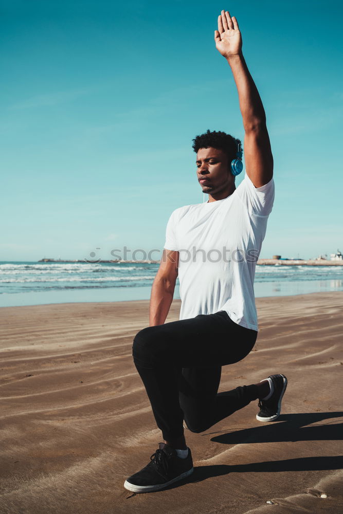 Similar – Image, Stock Photo shirtless young black man on the stairs
