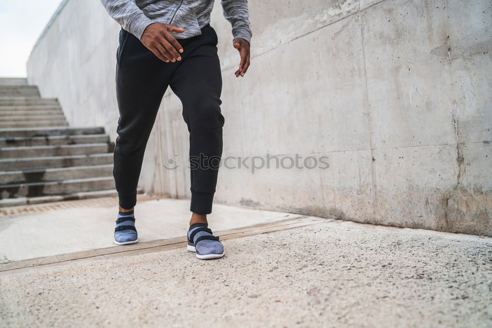 Similar – Image, Stock Photo Black man running upstairs outdoors