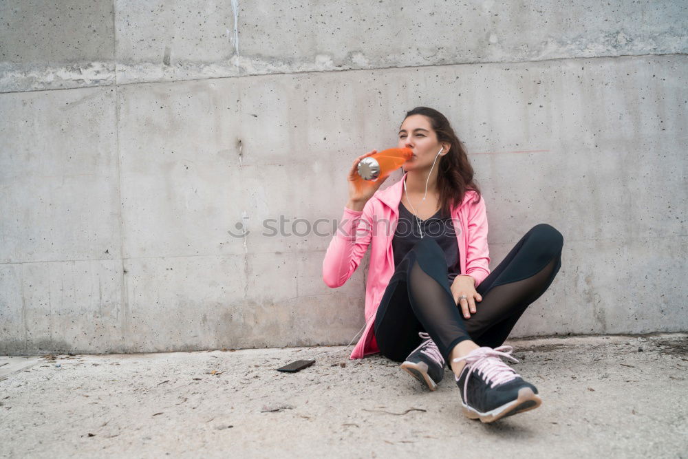 Similar – Happy beautiful teen with pink sunglasses