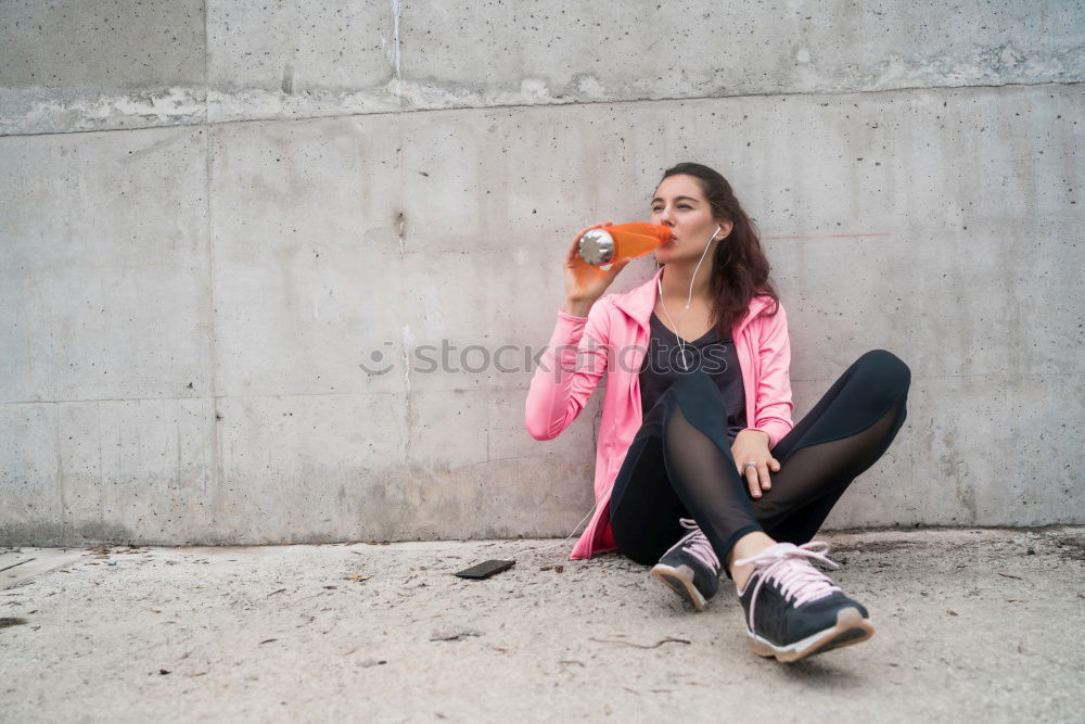 Similar – Happy beautiful teen with pink sunglasses