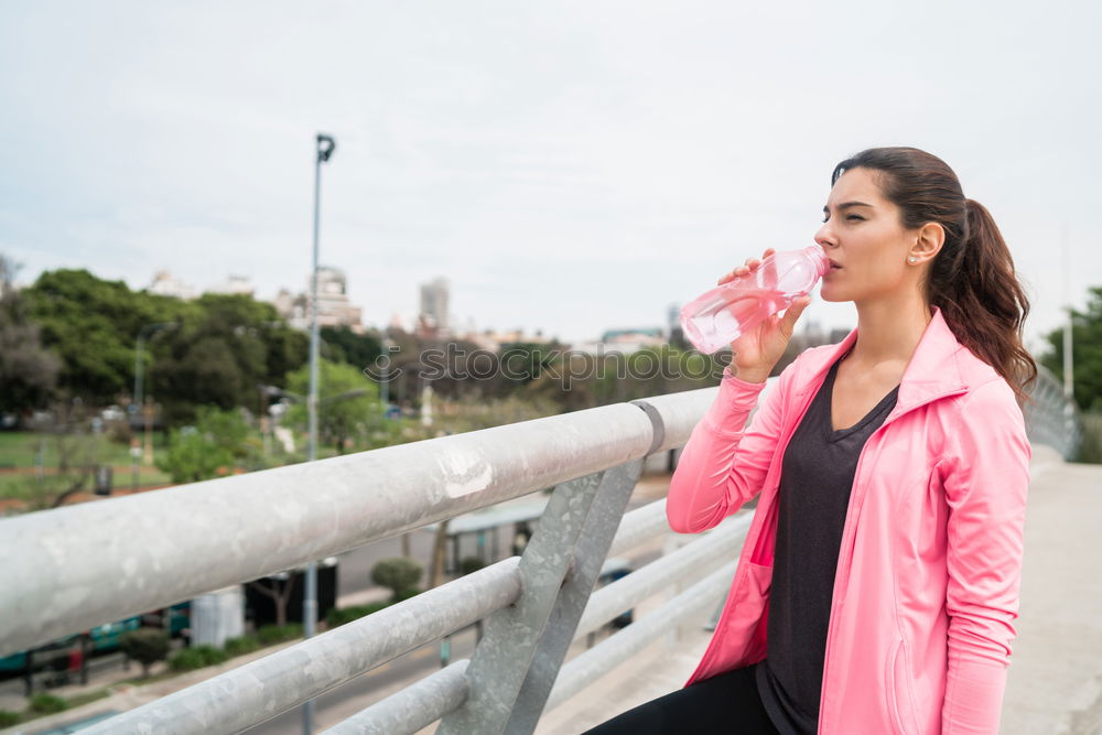 Similar – athletic woman eating an apple