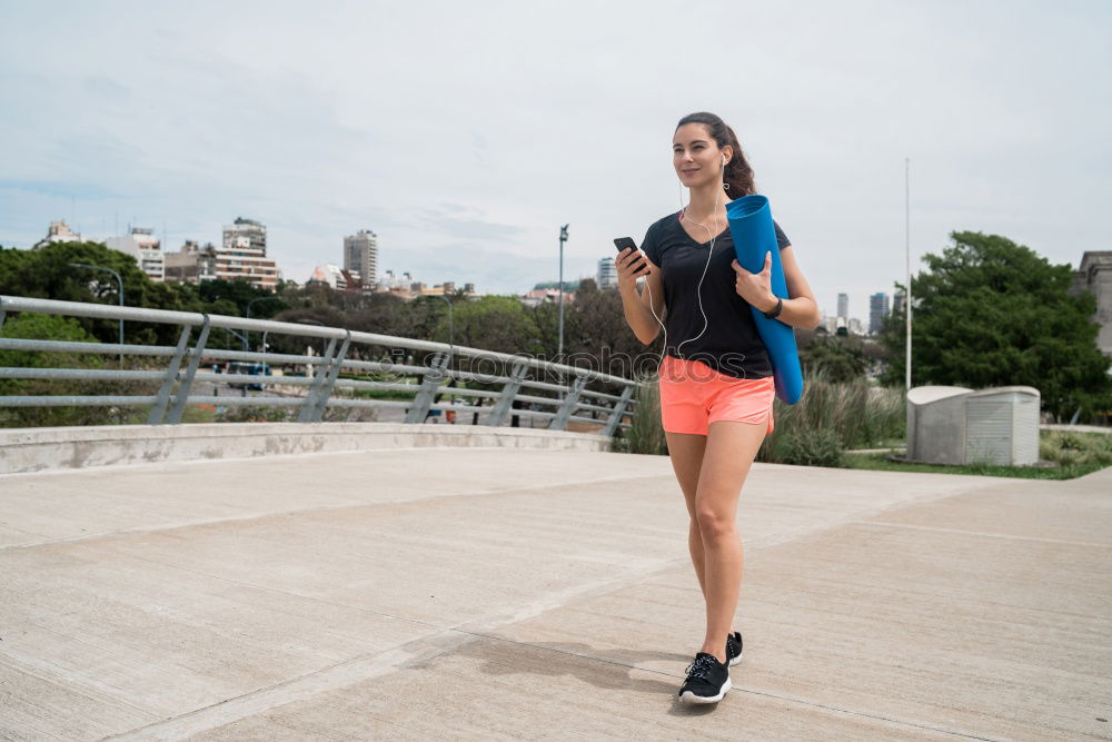 Similar – Image, Stock Photo athletic woman doing her stretching routine