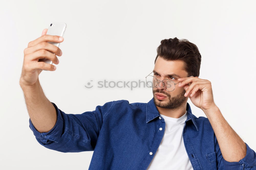 Similar – Image, Stock Photo Man with Smartphone