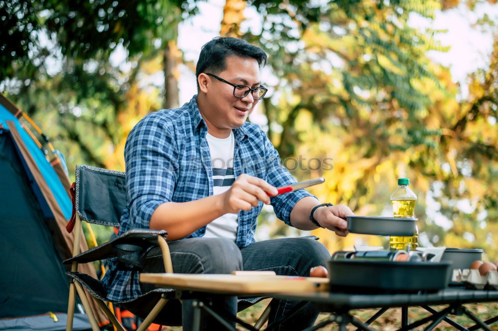 Similar – Image, Stock Photo Spending a vacation on camping