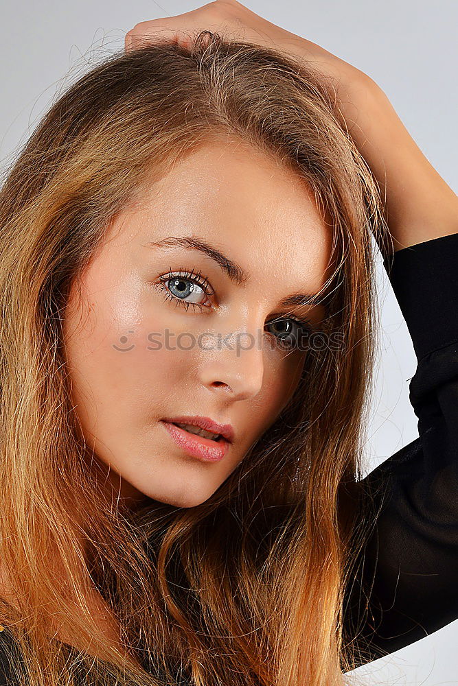 Similar – Image, Stock Photo Blonde woman in urban background wearing black dress