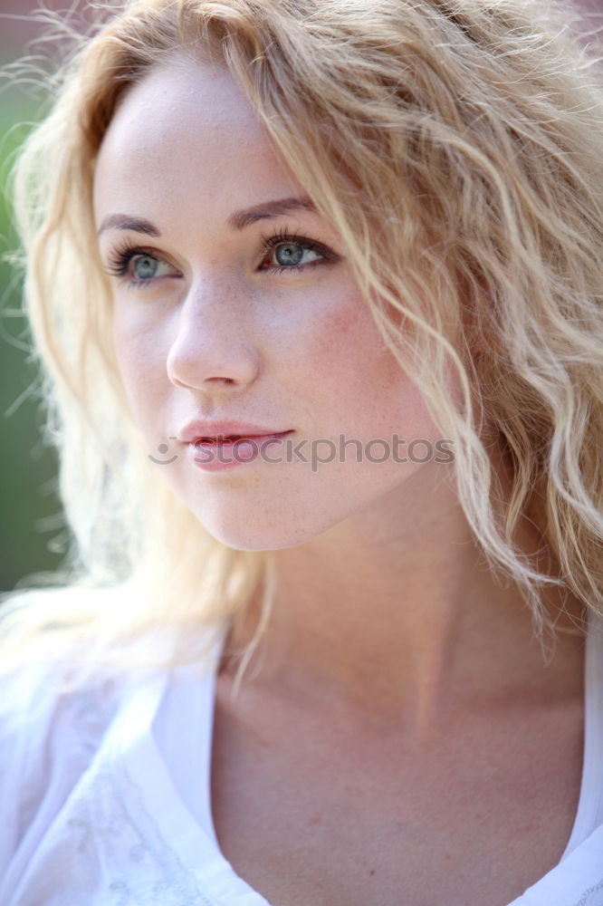 Similar – Image, Stock Photo Pretty blonde woman in urban background