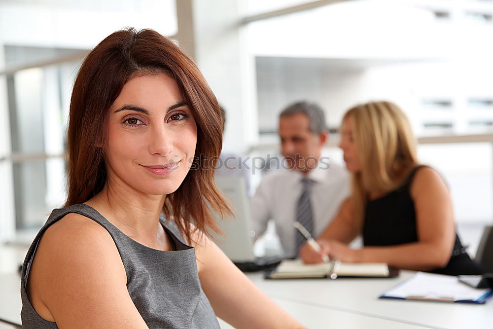 Similar – Image, Stock Photo Woman on escalator