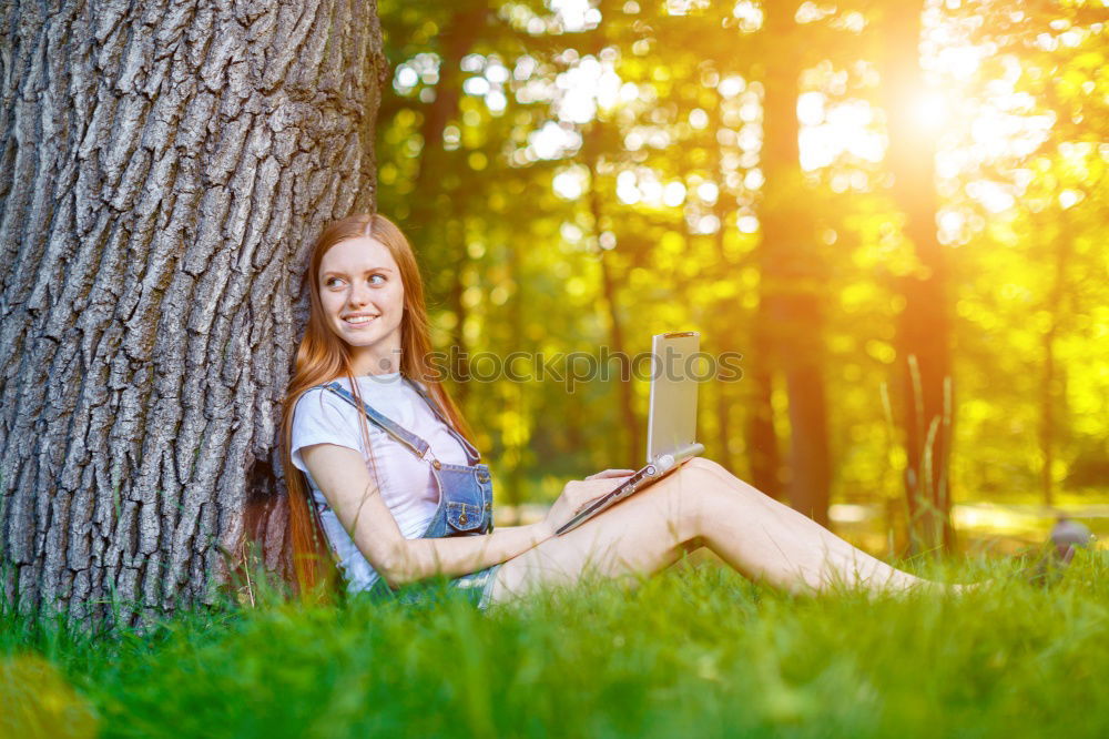 Similar – Portrait on spring meadow