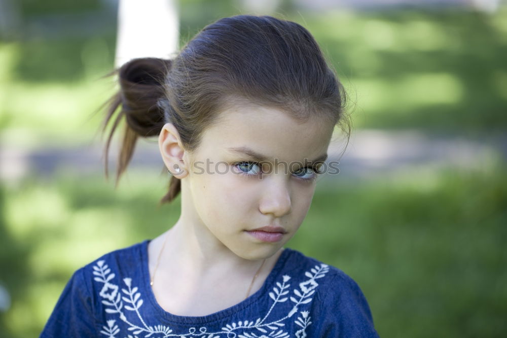 Similar – Portrait of a beautiful preteen girl with blue eyes