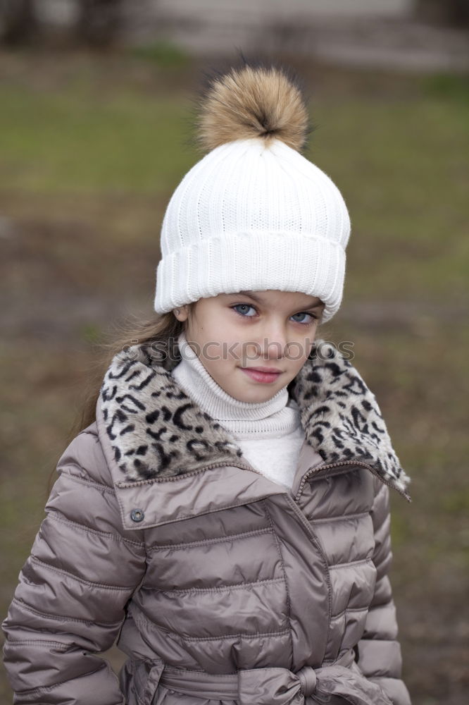 Similar – Image, Stock Photo Beautiful girl with wool hat at winter