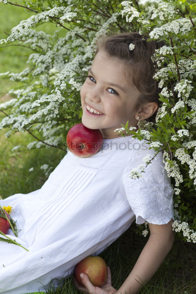 Image, Stock Photo Apple girl 2 Fruit