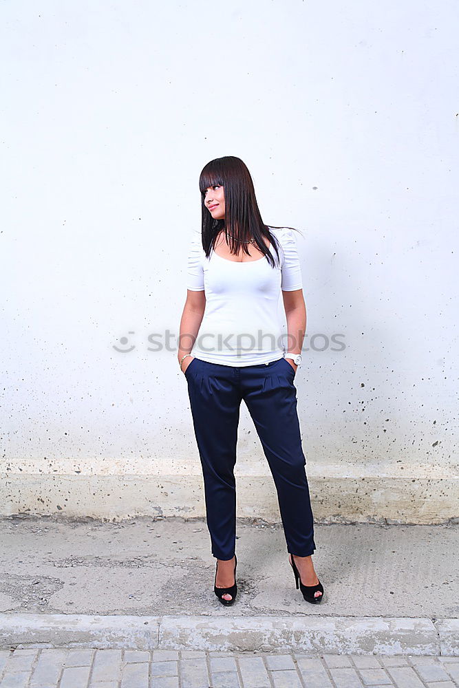 Similar – young woman walking on the street