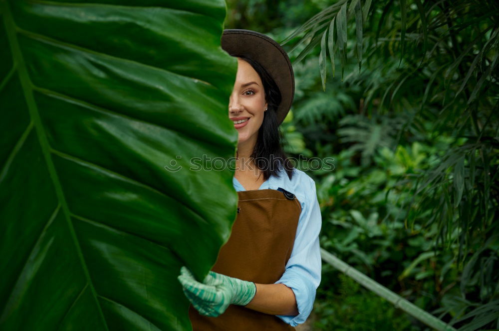 Similar – Image, Stock Photo Woman posing on nature