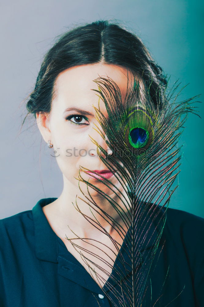 Similar – Image, Stock Photo Portrait of a young, freckled woman at the window