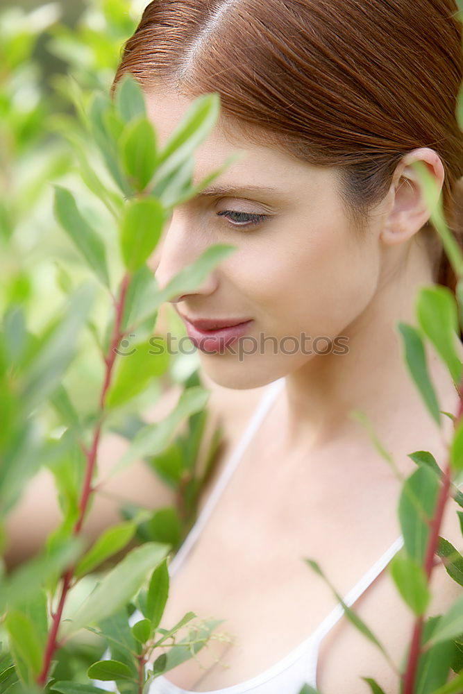 Similar – Red haired woman with yellow dress