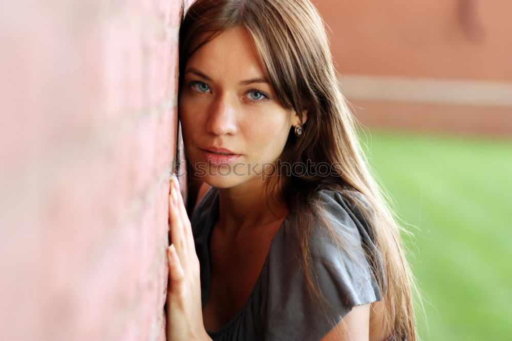 Similar – Attractive woman looking into store window