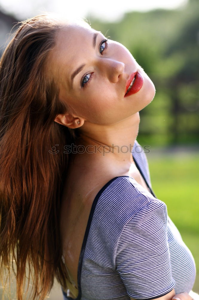 Similar – Image, Stock Photo Young mixed woman with afro hairstyle standing in urban background.