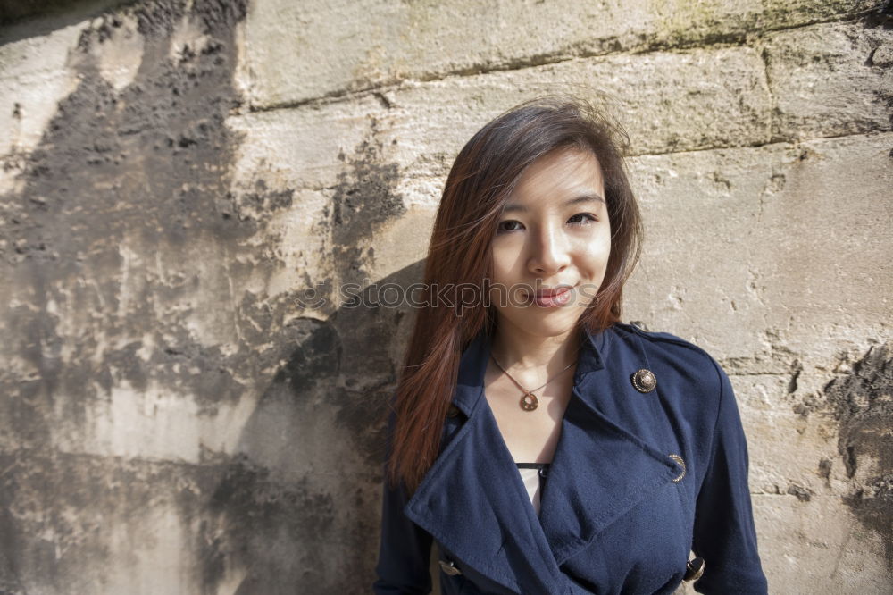 Similar – portrait of happy asian girl in nature