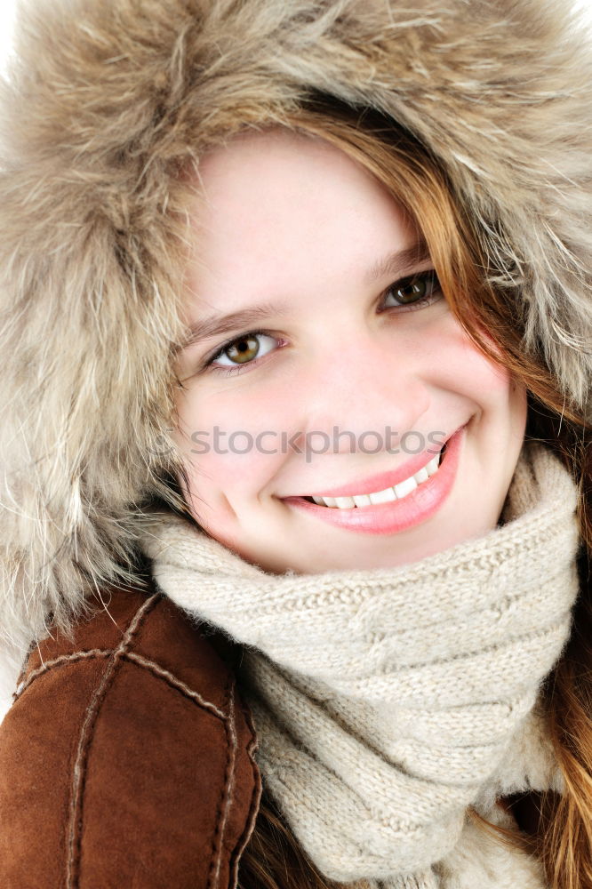 Similar – Image, Stock Photo Pretty girl with wool hat in a park