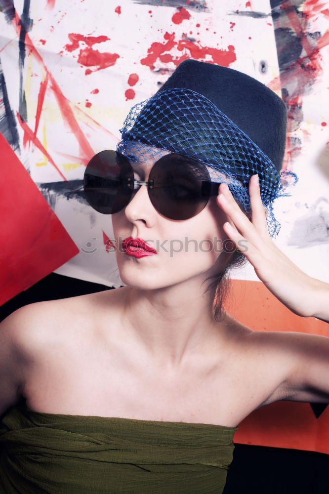 Similar – Image, Stock Photo Chica con sombrero grande y sol