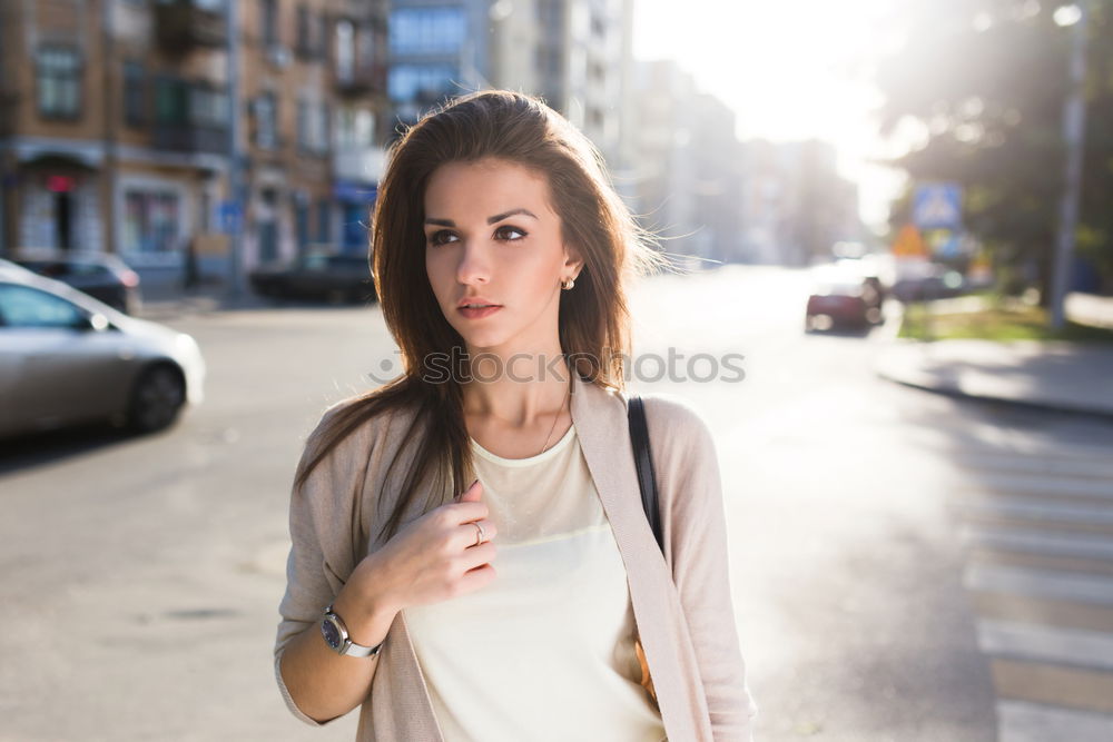 Similar – Attractive blond woman checking her mobile phone