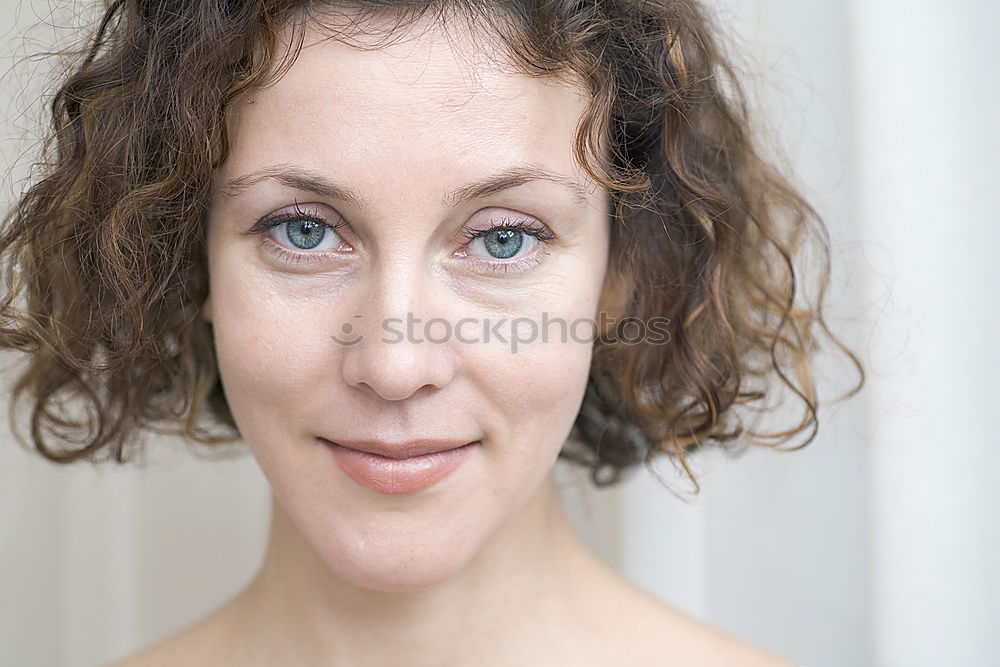 Similar – Image, Stock Photo side portrait of a young red-haired woman