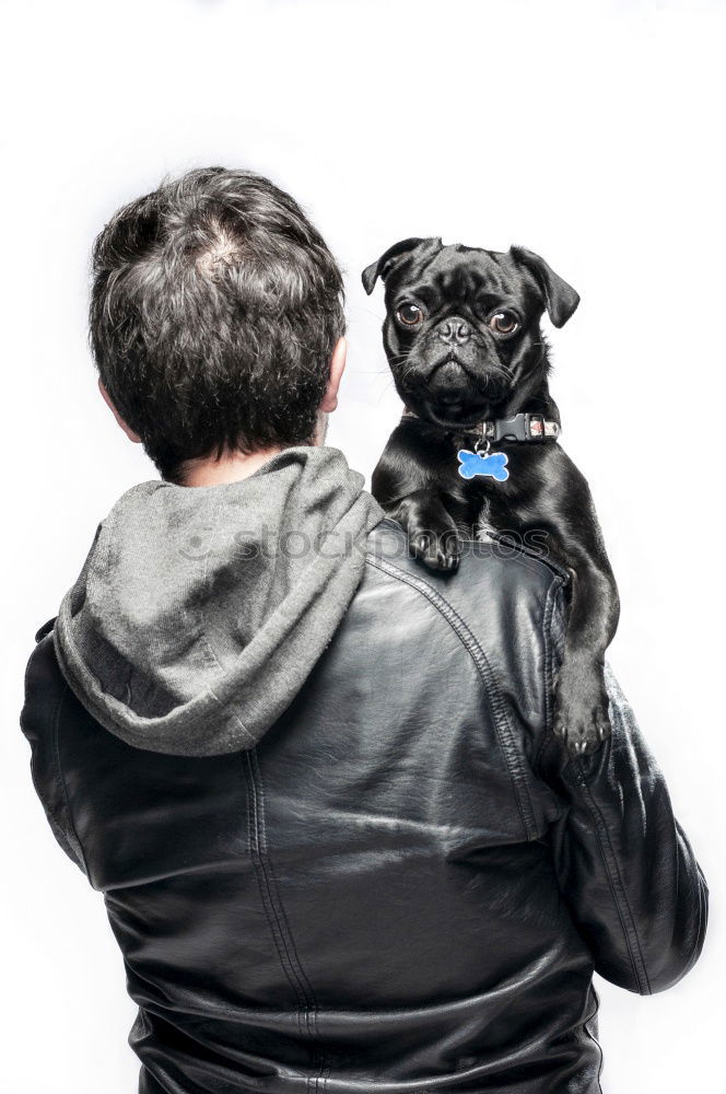 Similar – boy hugging his dog