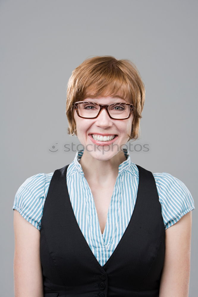 Similar – Image, Stock Photo Smiling happy pretty red head woman