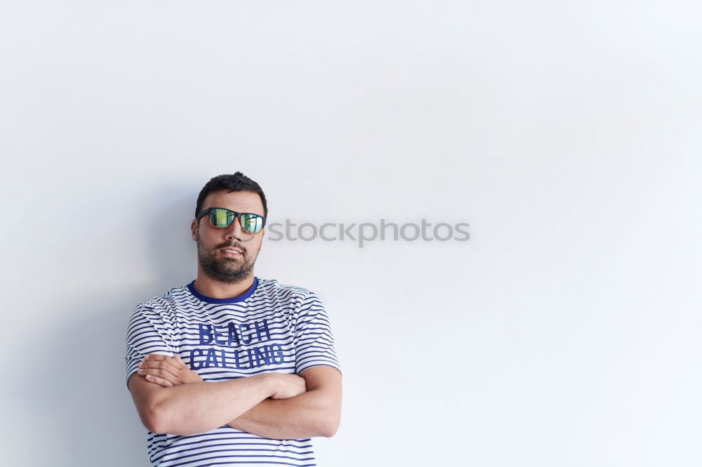 Similar – Playful man posing with fruit