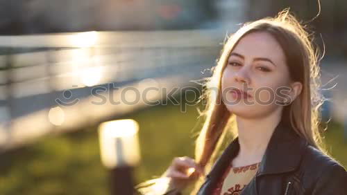 Similar – Image, Stock Photo A pretty girl in the countryside