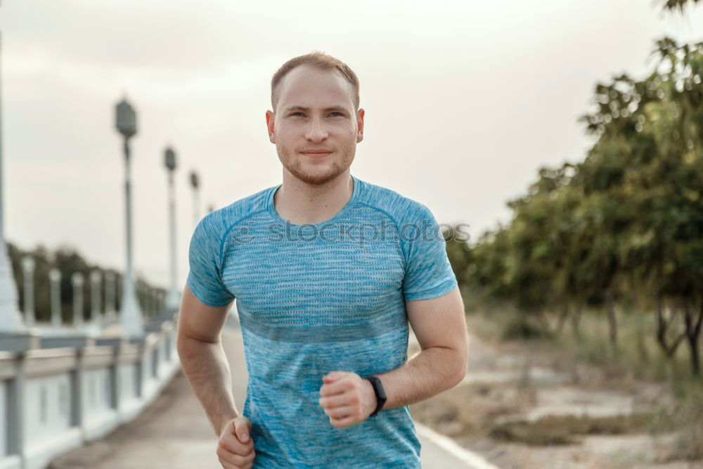 Similar – Athletic black man exercising at the park