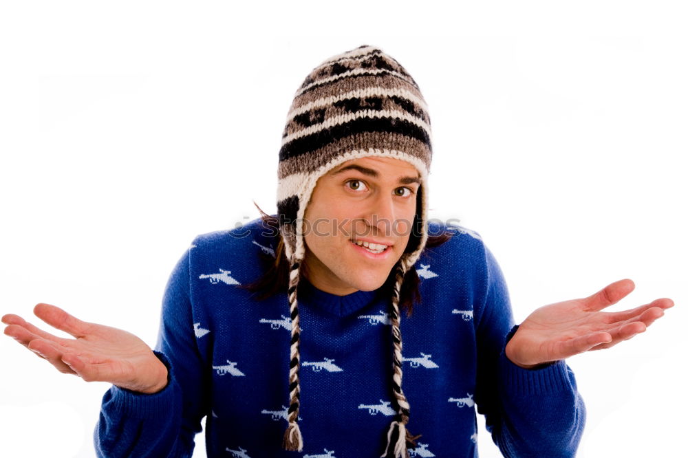 Image, Stock Photo Young and attractive man enjoying a snowy winter day