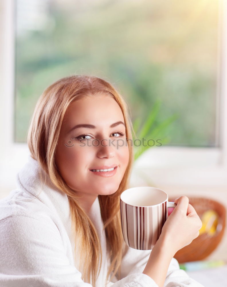 Similar – Image, Stock Photo Beautiful model with cup of coffee