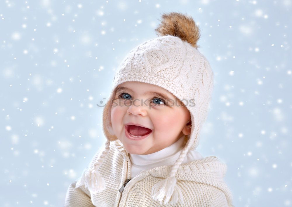 Similar – Image, Stock Photo child blowing snow on christmas