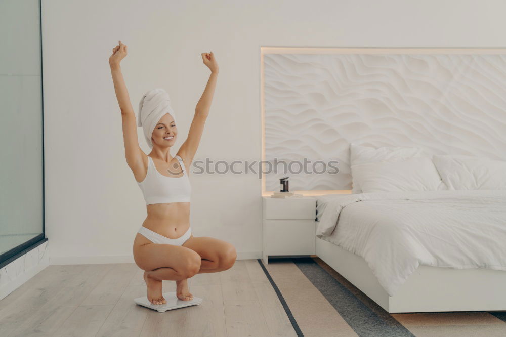 Similar – Image, Stock Photo Middle-aged woman In lingerie posing on the bed