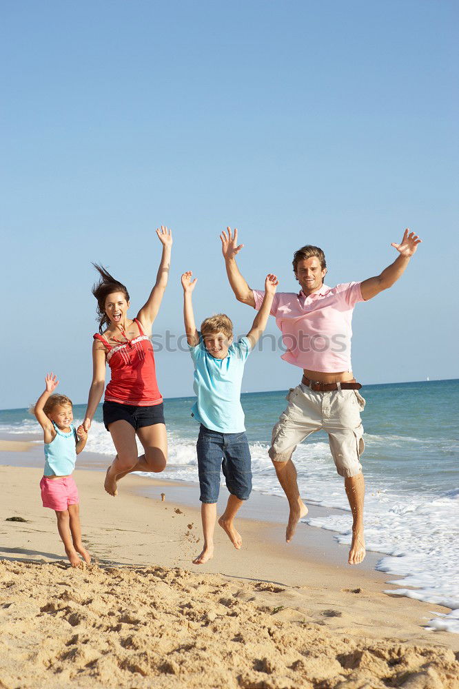 Similar – Image, Stock Photo Happy children playing on the beach