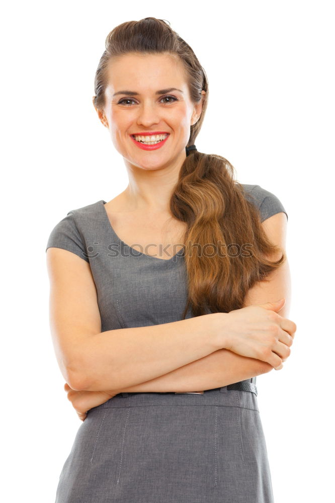 Similar – Image, Stock Photo Young woman wearing casual clothes smiling outdoors