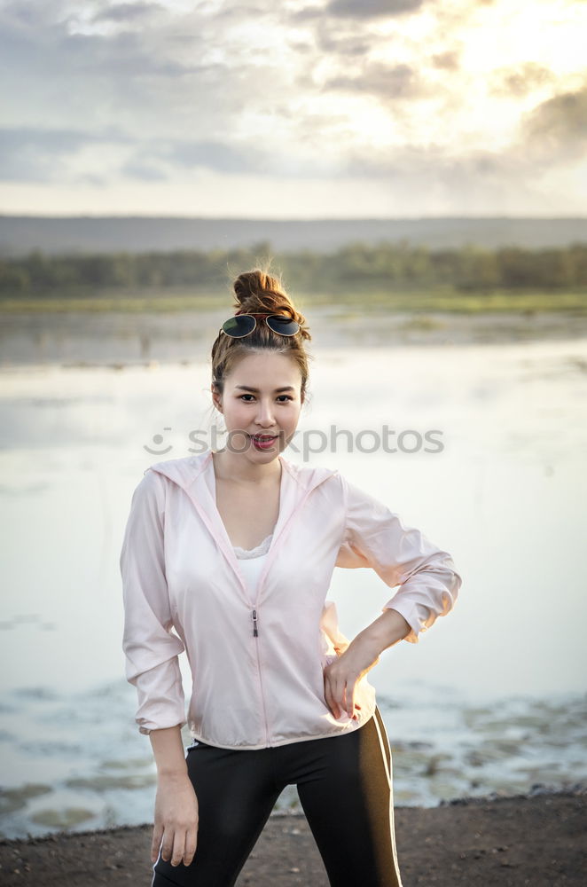 Similar – Young woman on the beach