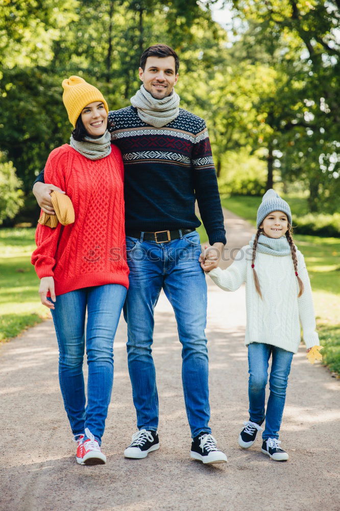 Similar – Image, Stock Photo Happy family enjoying together leisure in the forest