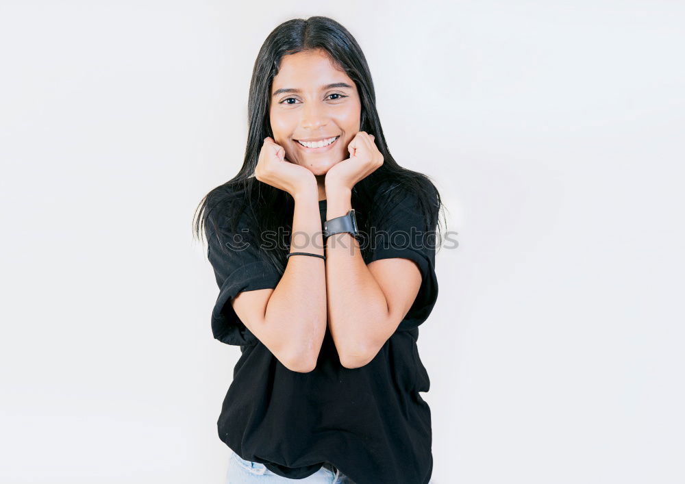 Similar – Image, Stock Photo Young beautiful girl with very long hair looking at camera