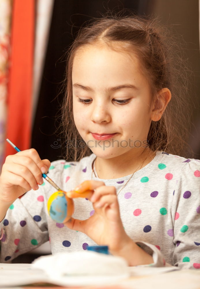 Similar – Image, Stock Photo kid girl playing with dolls at home