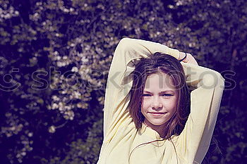 Similar – Image, Stock Photo portrait of a beautiful young happy girl outdoors